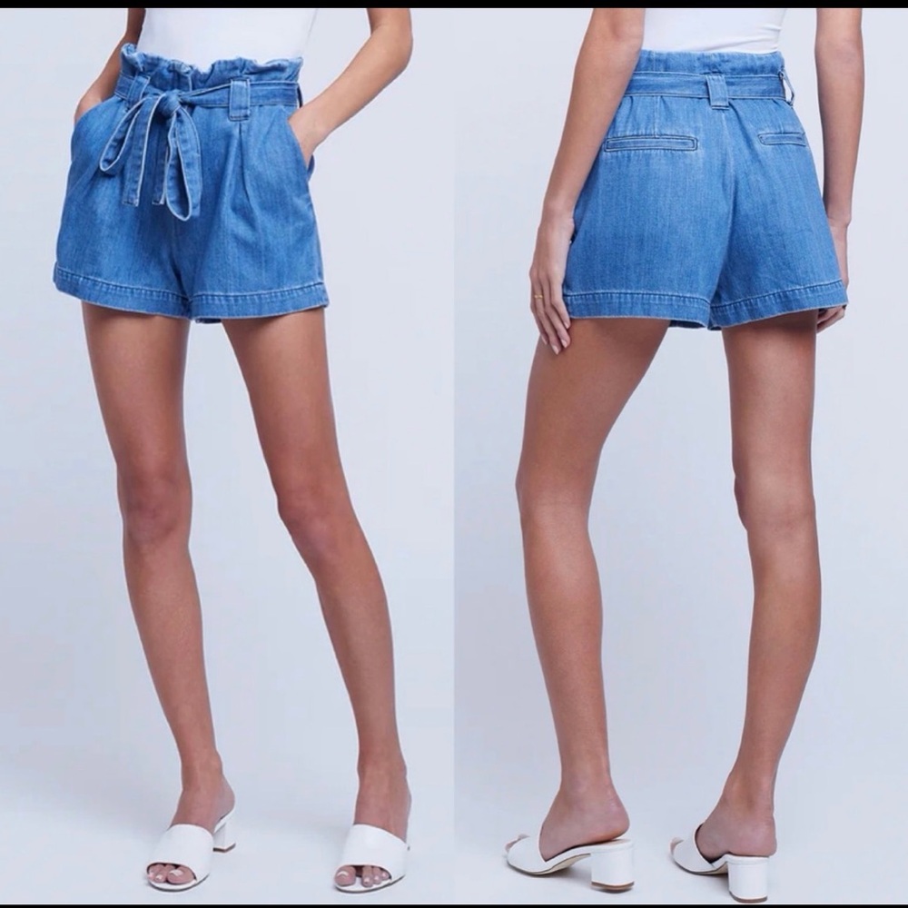 L'AGENCE Women’s Hillary Paperbag Shorts Yucca  Size 24